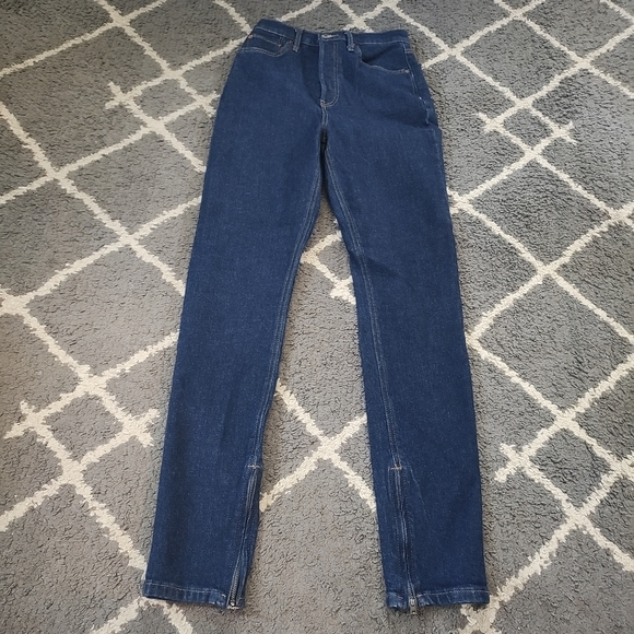 Re/Done drainpipe super high waist skinny jeans in rigid like color size 26 - Picture 4 of 15